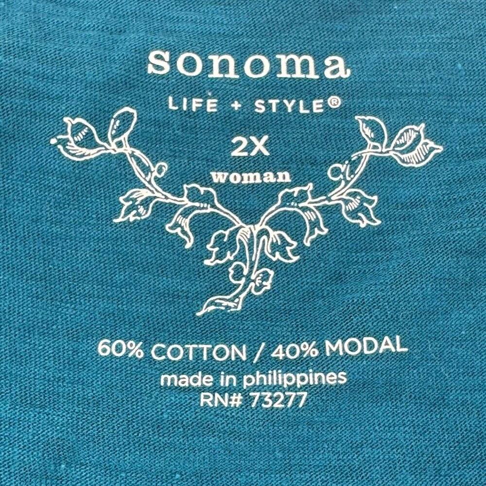 Sonoma Life + Style Women's Size 2X Top Tank Blue New With Tags - Picture 5 of 14